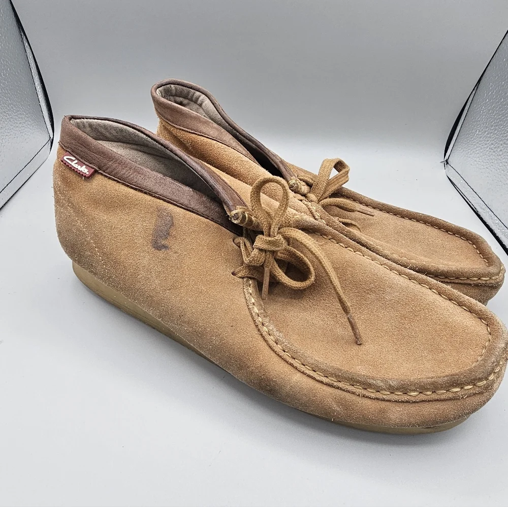 Clarks Wallabee Chuka Boot Mens Sz 11 Comfort Moccasin Crepe Sole Flaw 90s Style